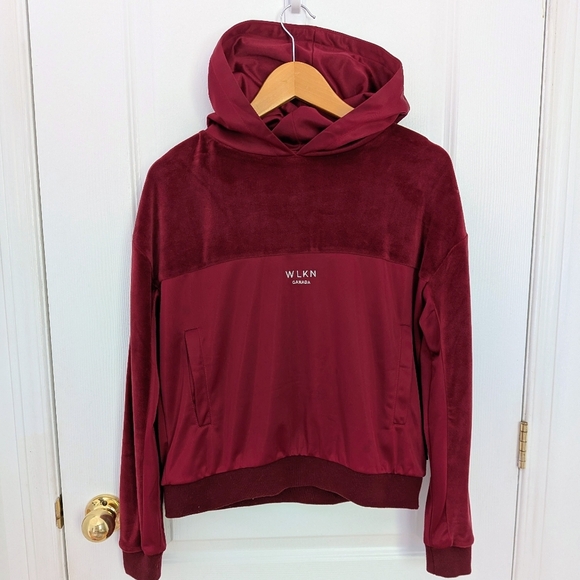WLKN Burgundy Oversized Hoodie with Embroidered Logo – Size XS #132 - Picture 1 of 7